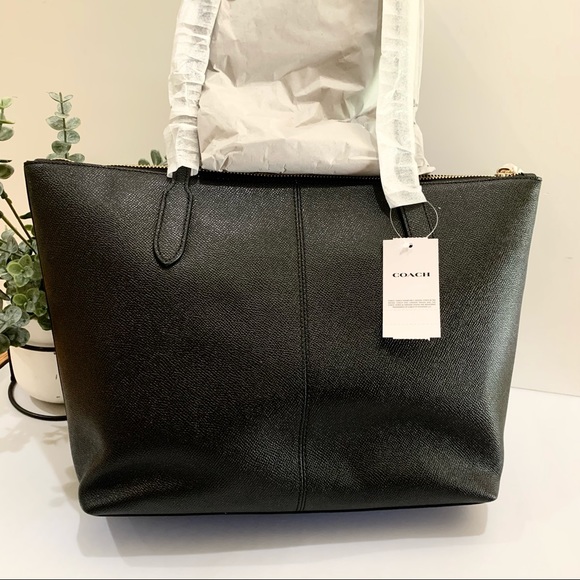 Coach Zip Top Tote Shoulder Bag Black - Picture 9 of 13
